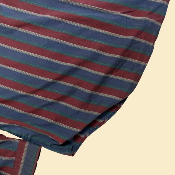 Vintage 90s striped shirt, size 2XLT Bristol Blues burgundy/green long sleeve - Picture 9 of 9